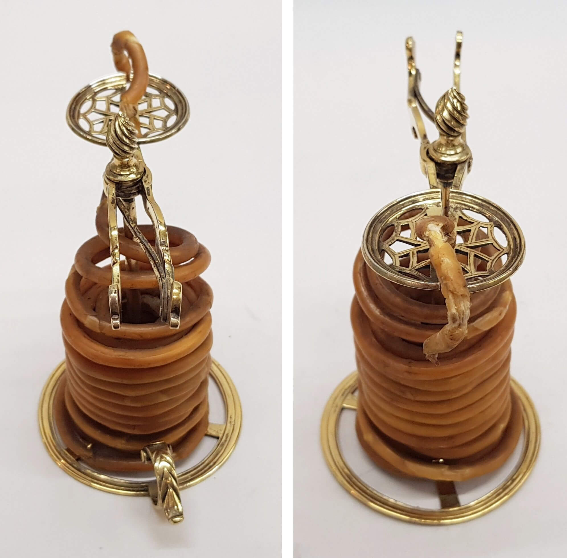 Vintage Copper & Brass Metal Wax Jack- Wind Up Candle Letter