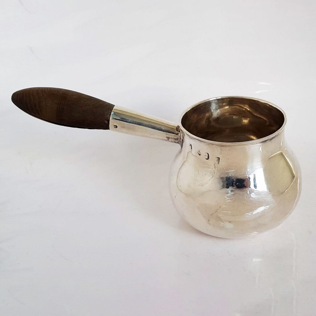 Queen Anne Silver Brandy Saucepan | waxantiques