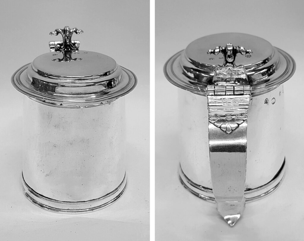 Antique James Ii Antique Silver Lidded Tankard Waxantiques